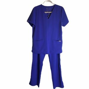 Figs Royal Blue Scrub Set